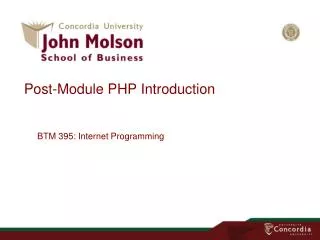 Post-Module PHP Introduction