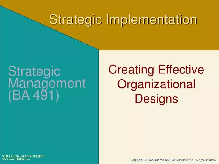 creating effective organizational designs