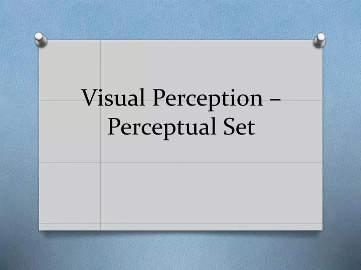 visual perception perceptual set