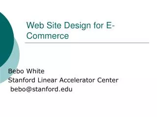 Web Site Design for E-Commerce
