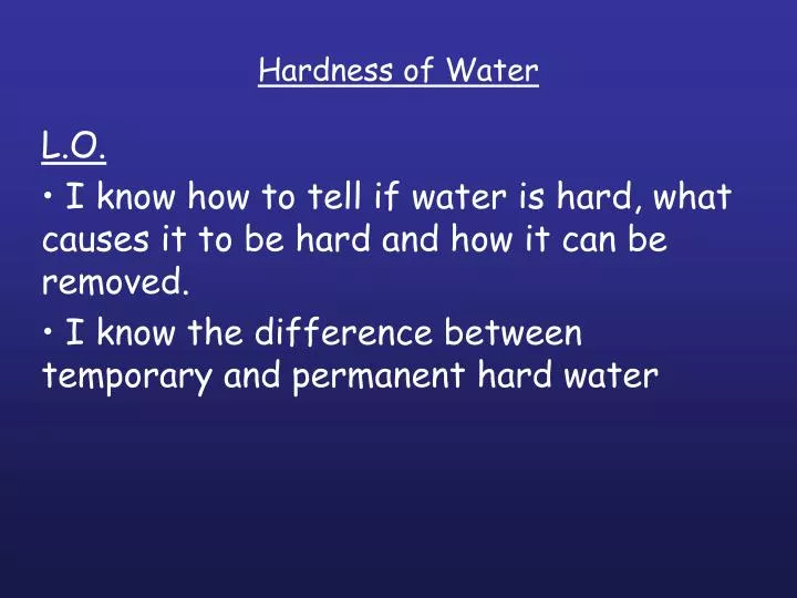 hardness of water