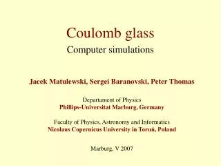 Coulomb glass