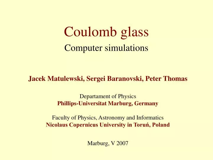 coulomb glass