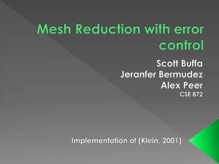 mesh reduction with error control