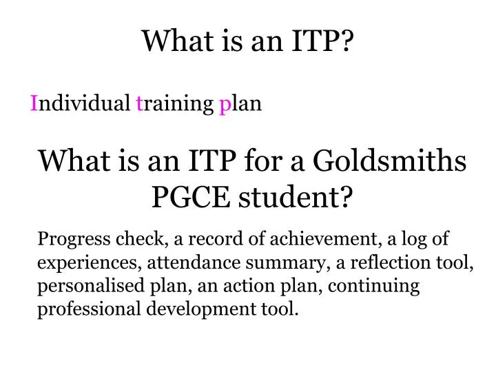 what is an itp