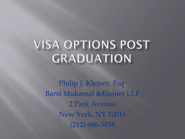 visa options post graduation