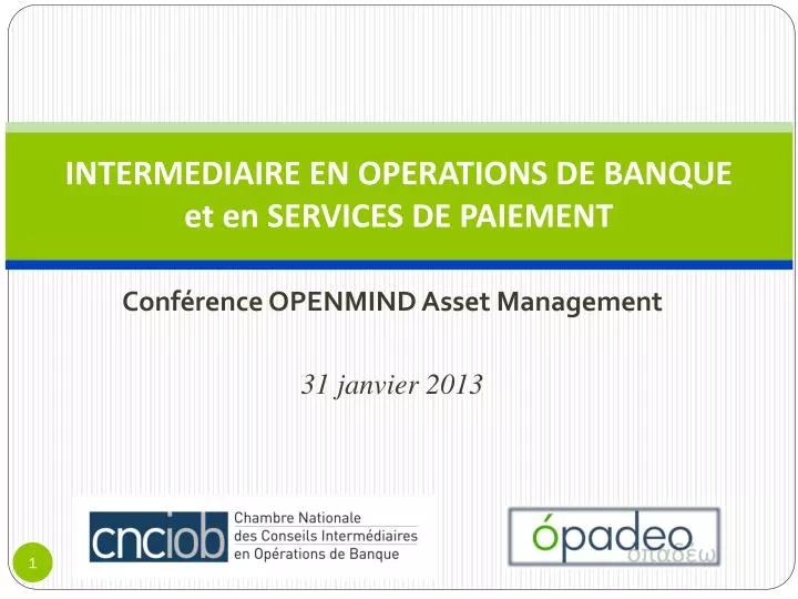 intermediaire en operations de banque et en services de paiement