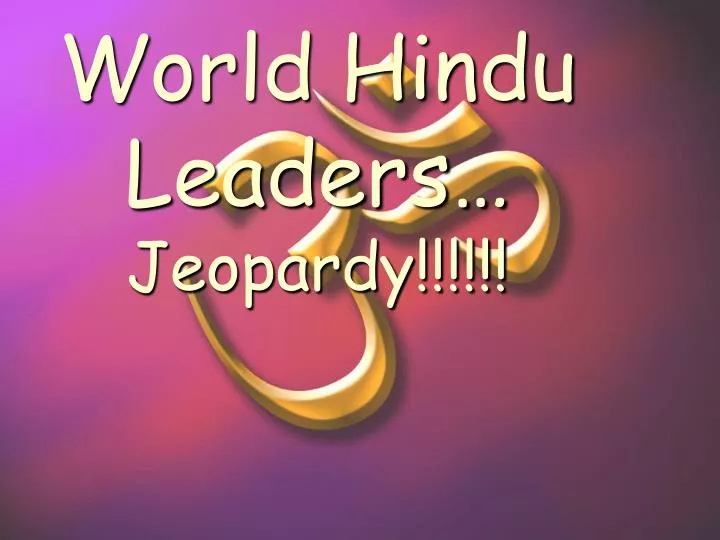 world hindu leaders jeopardy
