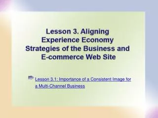 Lesson 3.1: Importance of a Consistent Image for a Multi-Channel Business
