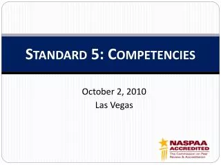 Standard 5: Competencies