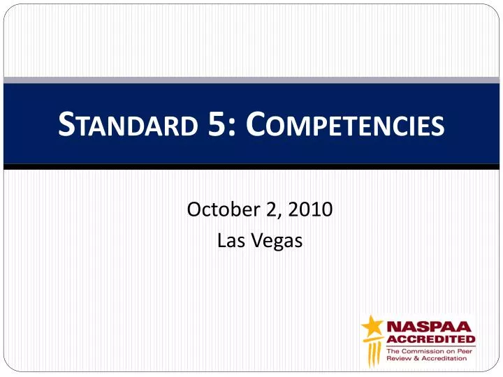 standard 5 competencies