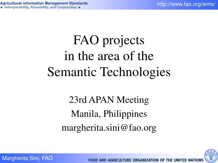 fao projects in the area of the semantic technologies