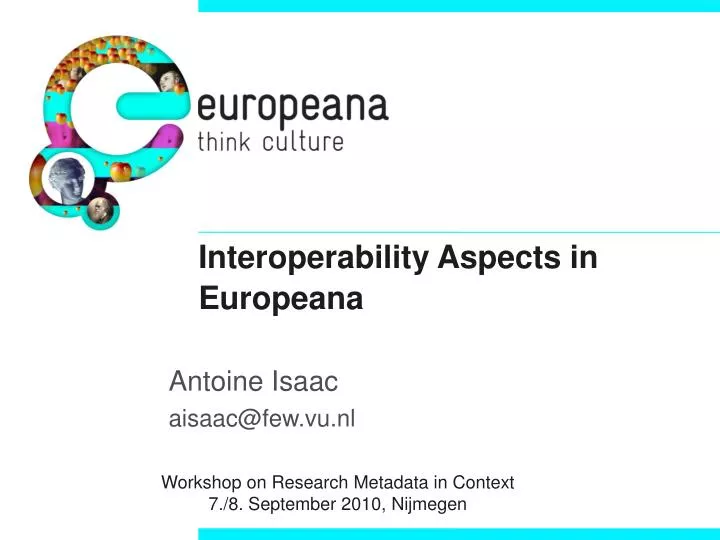 interoperability aspects in europeana