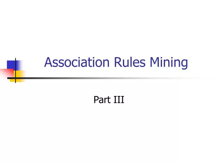 association rules mining