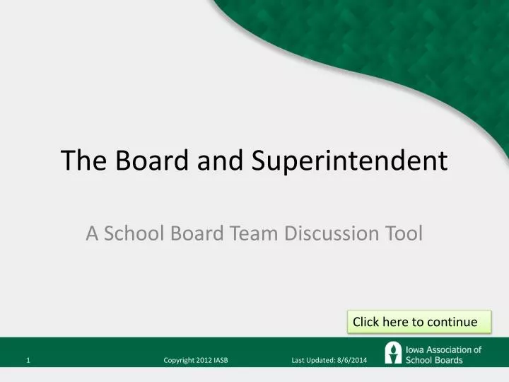 the board and superintendent