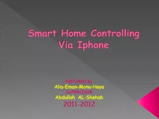 Smart Home Controlling Via Iphone