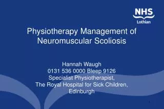 Physiotherapy Management of Neuromuscular Scoliosis