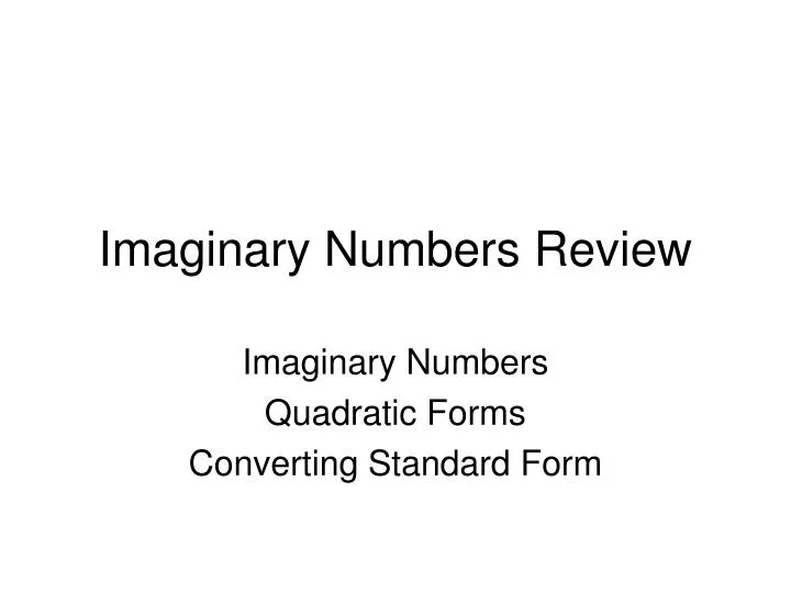 imaginary numbers review