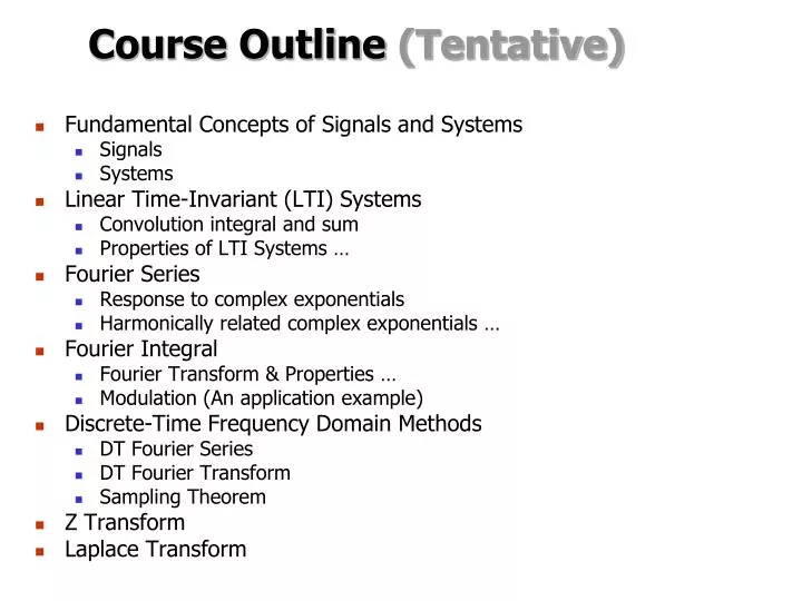 course outline tentative