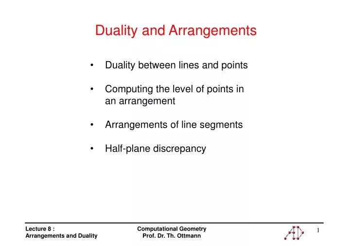 duality and arrangements