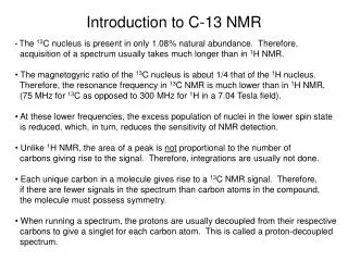 Introduction to C-13 NMR