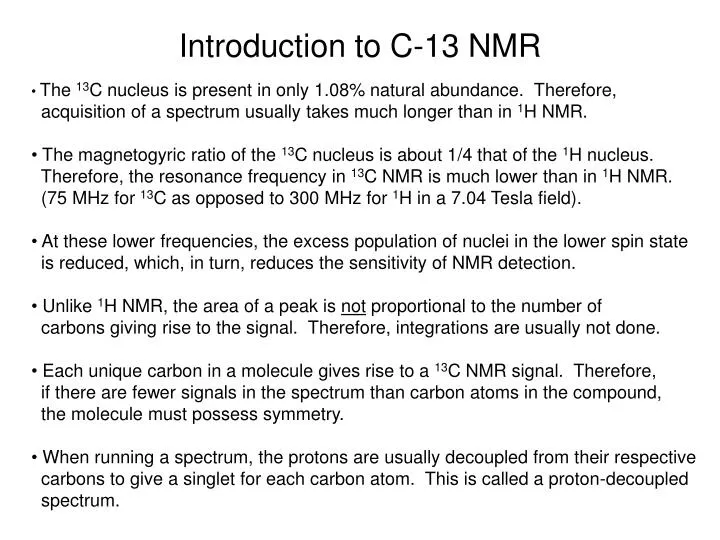 introduction to c 13 nmr