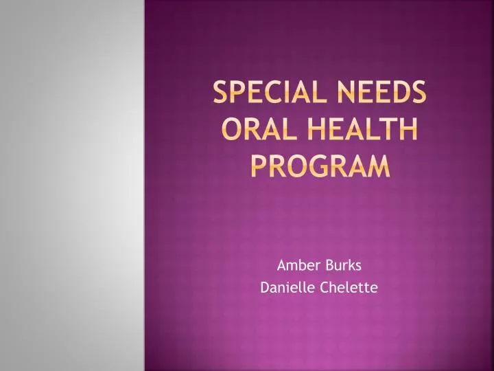 special needs oral health program