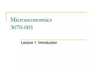 Microeconomics 3070-001
