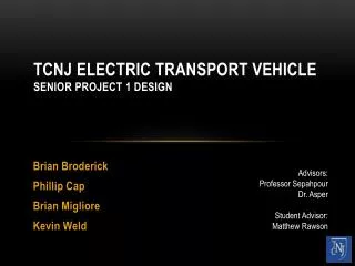 TCNJ Electric Transport Vehicle Senior Project 1 Design