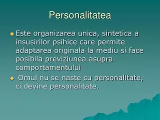 personalitatea