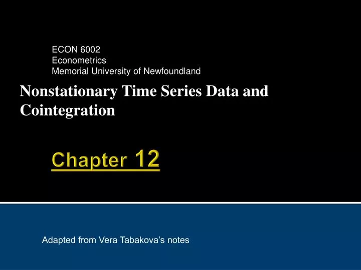 nonstationary time series data and cointegration