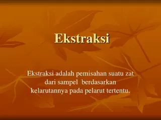 ekstraksi