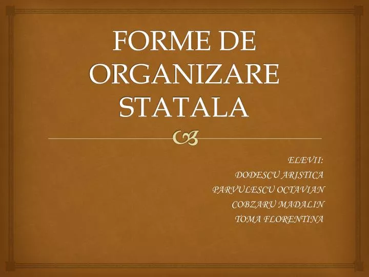 forme de organizare statala