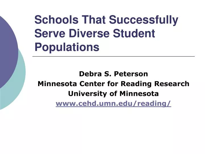 schools that successfully serve diverse student populations