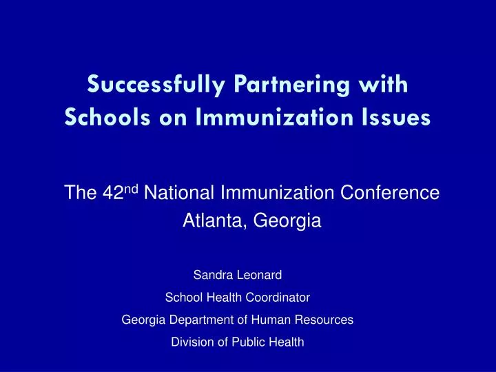 successfully partnering with schools on immunization issues