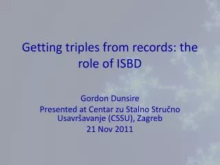 Getting triples from records: the role of ISBD