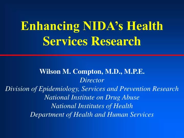 enhancing nida s health services research