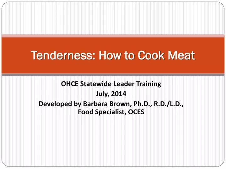 tenderness how to cook meat