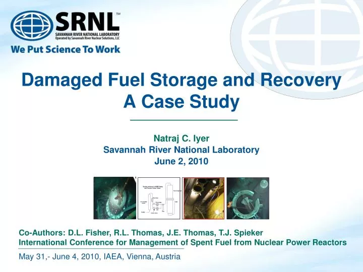 damaged fuel storage and recovery a case study