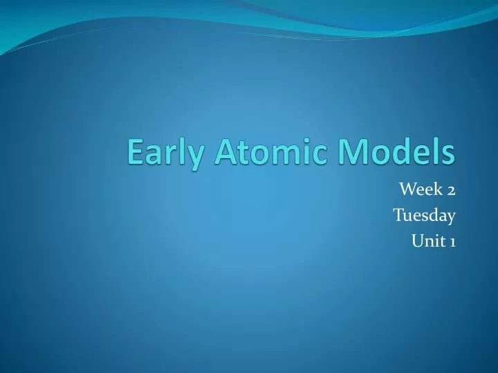 early atomic models