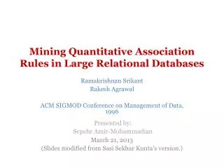 Mining Quantitative Association Rules in Large Relational Databases