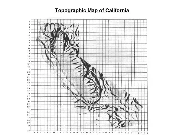 topographic map of california