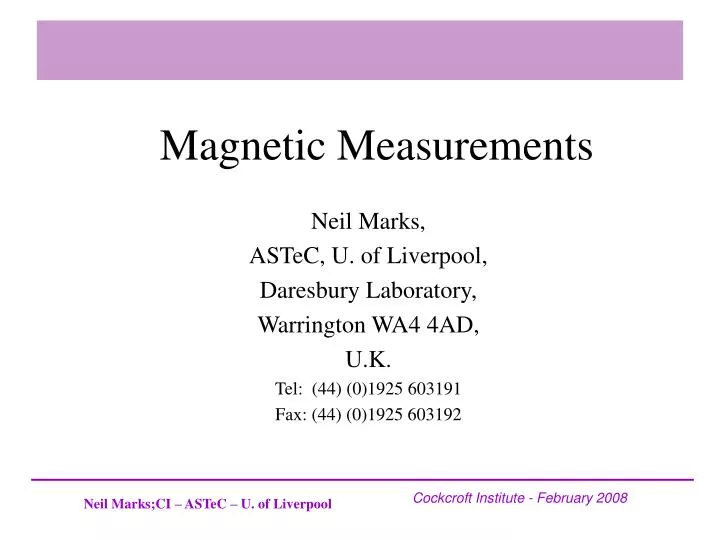 magnetic measurements