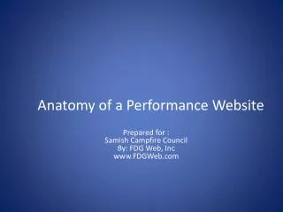 Anatomy of a Performance Website