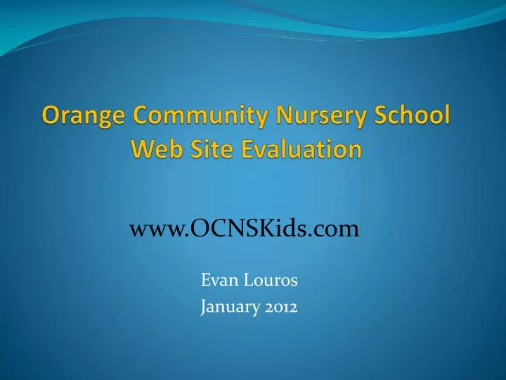 orange community nursery school web site evaluation