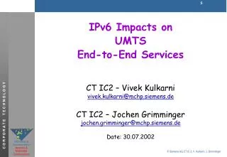 IPv6 Impacts on UMTS End-to-End Services