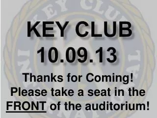 Key Club 10.09.13