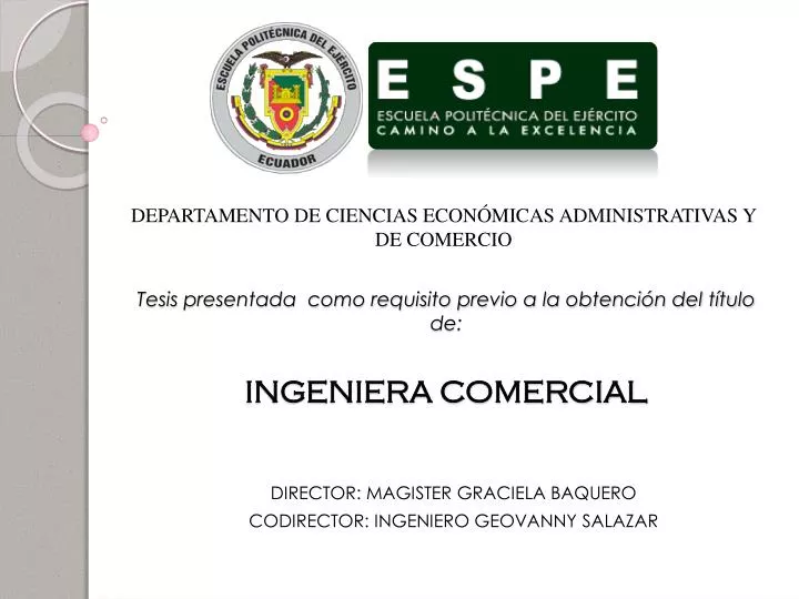 tesis presentada como requisito previo a la obtenci n del t tulo de ingeniera comercial