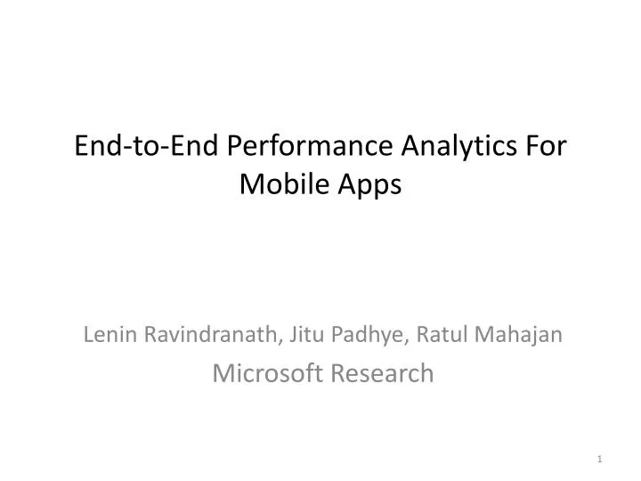 end to end performance analytics for mobile apps
