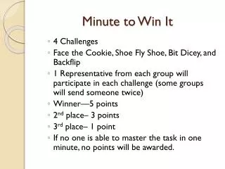 minute to win it